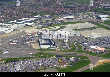 Aerial view of Luton airport Bedfordshire UK Stock Photo