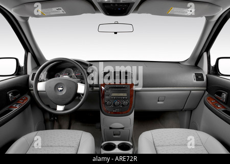 2006 Chevrolet Uplander LT in Blue - Dashboard, center console, gear shifter view Stock Photo