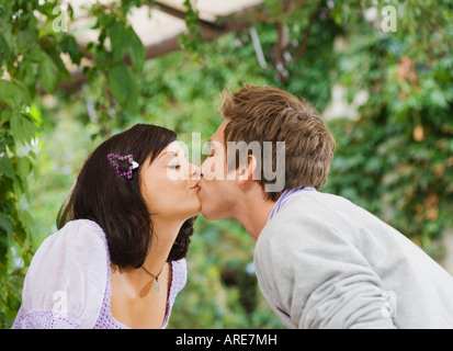 Man and woman kissing Stock Photo