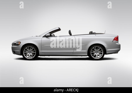 2006 Volvo C70 T5 in Silver - Drivers Side Profile Stock Photo