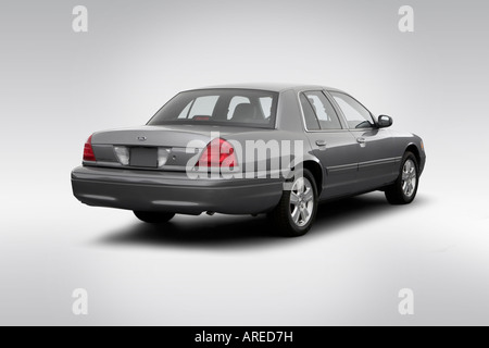 2006 Ford Crown Victoria LX Sport in Gray - Rear angle view Stock Photo