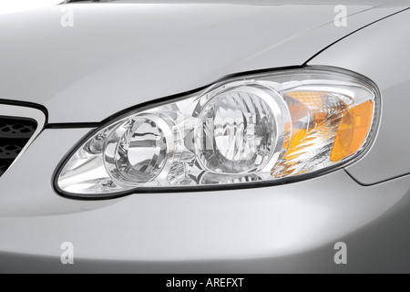 2006 Toyota Corolla CE in Silver - Headlight Stock Photo