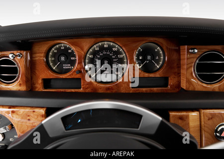 2005 Rolls-Royce Phantom in Silver - Speedometer/tachometer Stock Photo