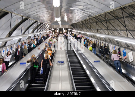 Escalator at Holborn underground station London England UK Stock Photo
