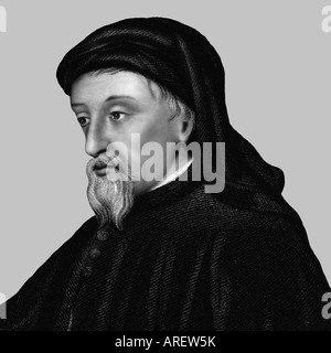Geoffrey Chaucer c1345 1400 English Poet Stock Photo