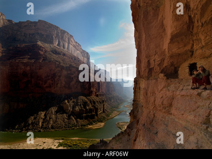 The Nankoweap granaries on the Colorado River in the Grand Canyon National Park Arizona Stock Photo