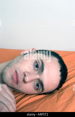 Portrait mans face close-up Stock Photo