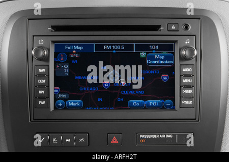 2008 Buick Enclave CXL in White - Nav Unit, Head On Stock Photo