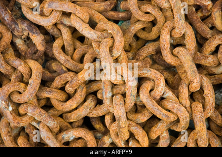 Rusty old chains Stock Photo