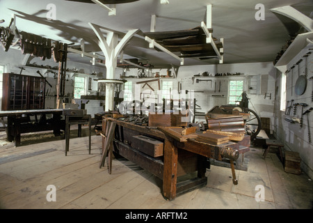 Ambridge Pennsylvania Harmony Society wood working shop craftsmen Stock Photo