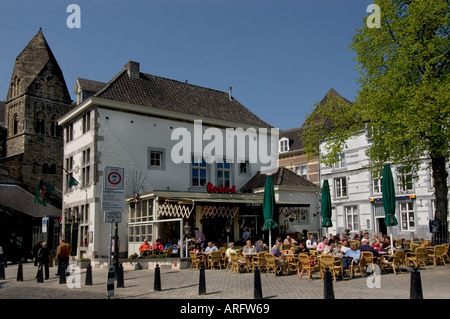 Maastricht Netherlands restaurant bar pavement pub Stock Photo