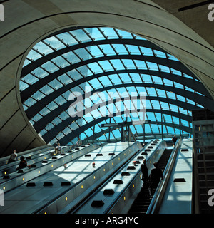 Exit from Canary Wharf tube station, London Stock Photo - Alamy