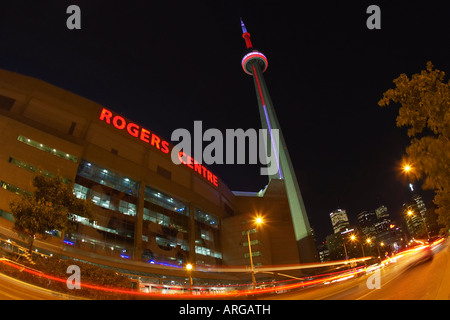 Rogers Centre and CN Tower, Toronto, Ontario Stock Photo