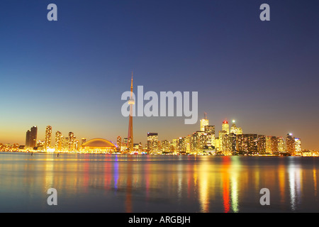 Skyline at Dusk, Toronto, Ontario, Canada Stock Photo