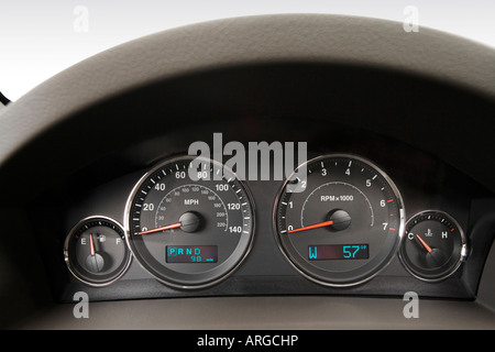 2007 Jeep Grand Cherokee Limited in Gray - Speedometer/tachometer Stock Photo