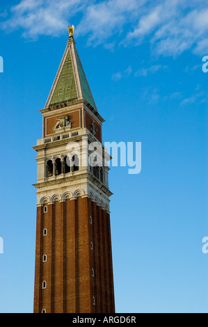 The Saint Mark bell tower in Saint Mark square Venice Italy Stock Photo
