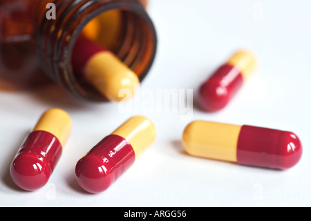 Spilled capsules Stock Photo