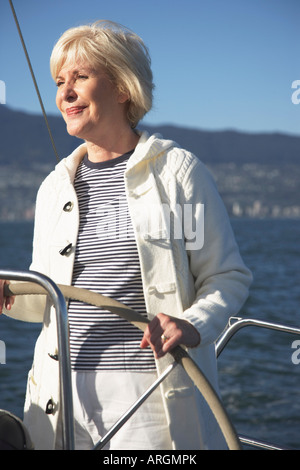 Woman Sailing Stock Photo