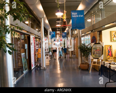 The shops inside the Marche Bonsecours in Vieux Montreal, Quebec Canada Stock Photo