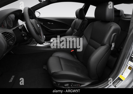 2007 BMW M6 in Silver - Front seats Stock Photo