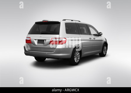 2007 Honda Odyssey Touring in Silver - Rear angle view Stock Photo