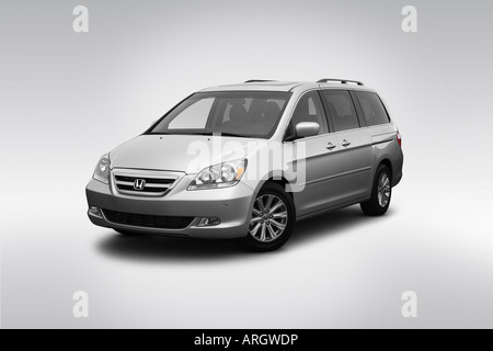 2007 Honda Odyssey Touring in Silver - Front angle view Stock Photo