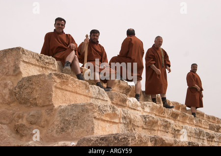 Jerash, Jordan. Actors playing Roman legionary soldiers. Stock Photo