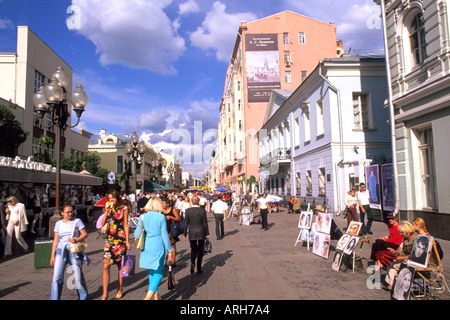 Shoping for Souvenirs on Arbat Street in Moscow Russia Stock Photo