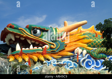 Famous Dragon at Haw Par Villa in Singapore Asia Stock Photo