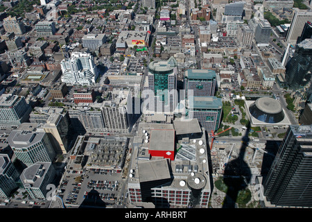 Aerial view of Toronto city centre looking north from CN Tower Stock Photo