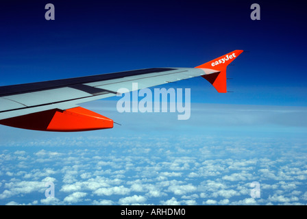 Above Mediterranean Sea An Airbus A319 belonging to Easyjet at cruising height