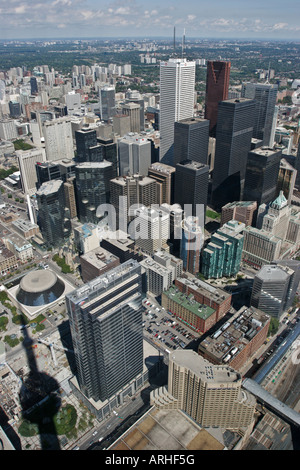 Aerial view of Toronto city centre from CN Tower Stock Photo