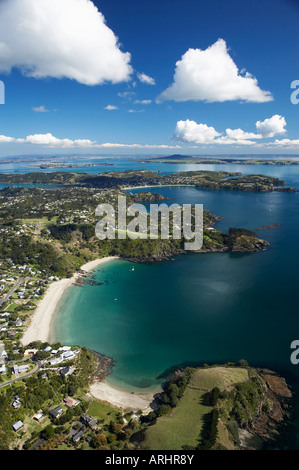 Palm Beach Waiheke Island Auckland North Island New Zealand Aerial Stock Photo