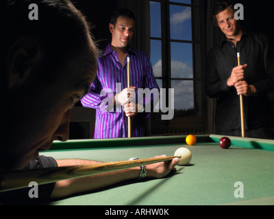 Men playing snooker Stock Photo