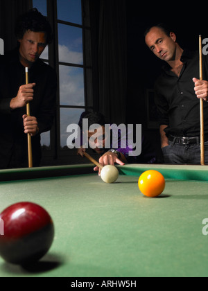 Men playing snooker Stock Photo