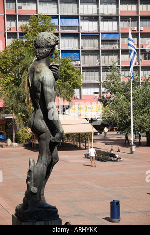 One of the three Michelangelo's David replicas is in Montevideo, Capital of Uruguay, in front of the Palacio Municipal Stock Photo