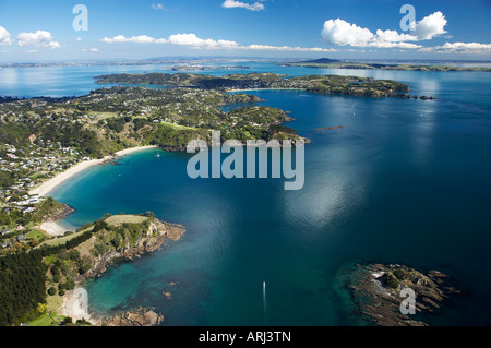 Palm Beach Waiheke Island Auckland North Island New Zealand Aerial Stock Photo