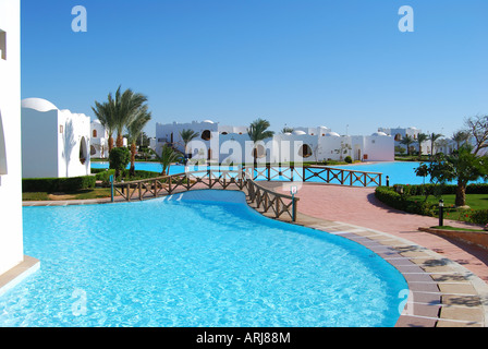 Hilton Dahab Resort Hotel pool, Dahab, Sinai Peninsula, Republic of Egypt Stock Photo