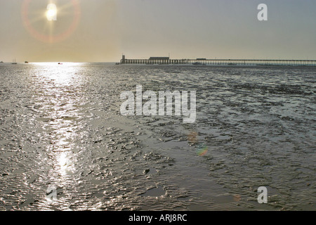 Metallic Sunrise at Broome Jetty, Australia, Kimberley Stock Photo