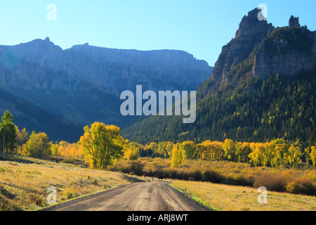 Sunrise, Owl Creek Pass, Owl Creek Pass Road, Ridgeway, Colorado, USA Stock Photo