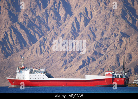 Vehicle and passenger ferry to Saudi Arabia, Nuweiba Port, Nuweiba, Sinai Peninsula, Republic of Egypt Stock Photo
