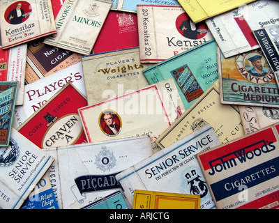 old cigarette packets from the 1940s and 1950s Stock Photo