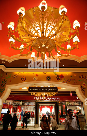 Interior of Wynn luxury hotel resort and casino in Las Vegas Nevada Stock Photo