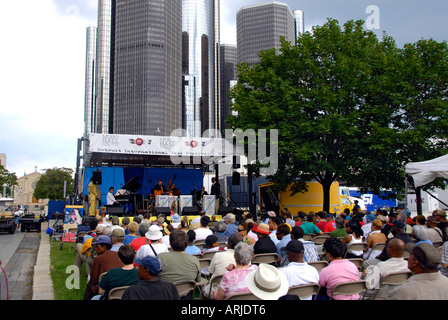 Detroit Jazz fest a downtown Detroit Michigan annual weekend event Stock Photo