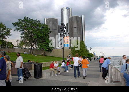 Detroit Jazz fest a downtown Detroit Michigan annual weekend event Stock Photo