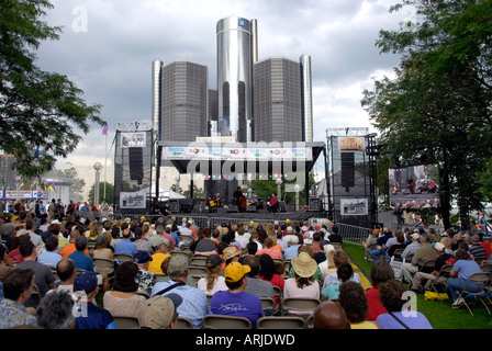 Detroit Jazz fest a downtown Detroit Michigan annual weekend event Stock Photo