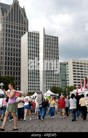 Detroit Jazz fest a downtown Detroit Michigan annual weekend event Stock Photo