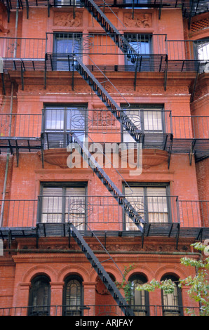 Apartment fire escapes, Brooklyn, New York, NY, USA Stock Photo