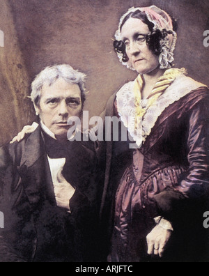 MICHAEL FARADAY English physicist - see details below - with wife Sarah Stock Photo