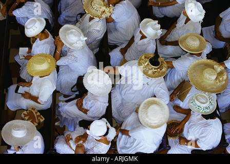 Women at the Paofai Temple, Papeete,Tahiti, Society Islands, French Polynesia, South Pacific Islands, Pacific Stock Photo